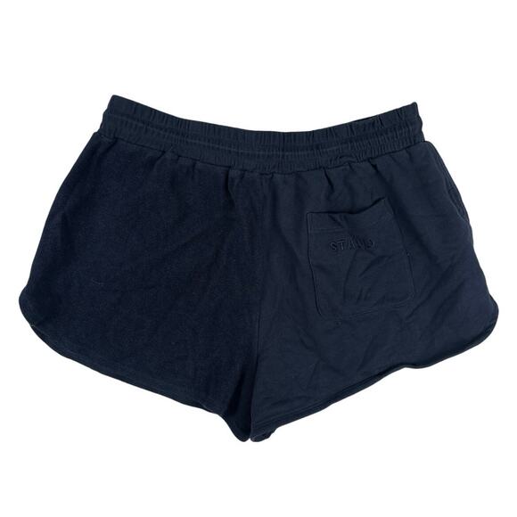 Staud Women’s Navy Blue Elastic Waist Drawcord Pull On Casual Sweat Shorts XL - Picture 2 of 5